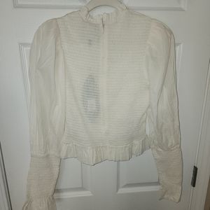 NWT Farm Rio Ruched puff sleeve ruffle top